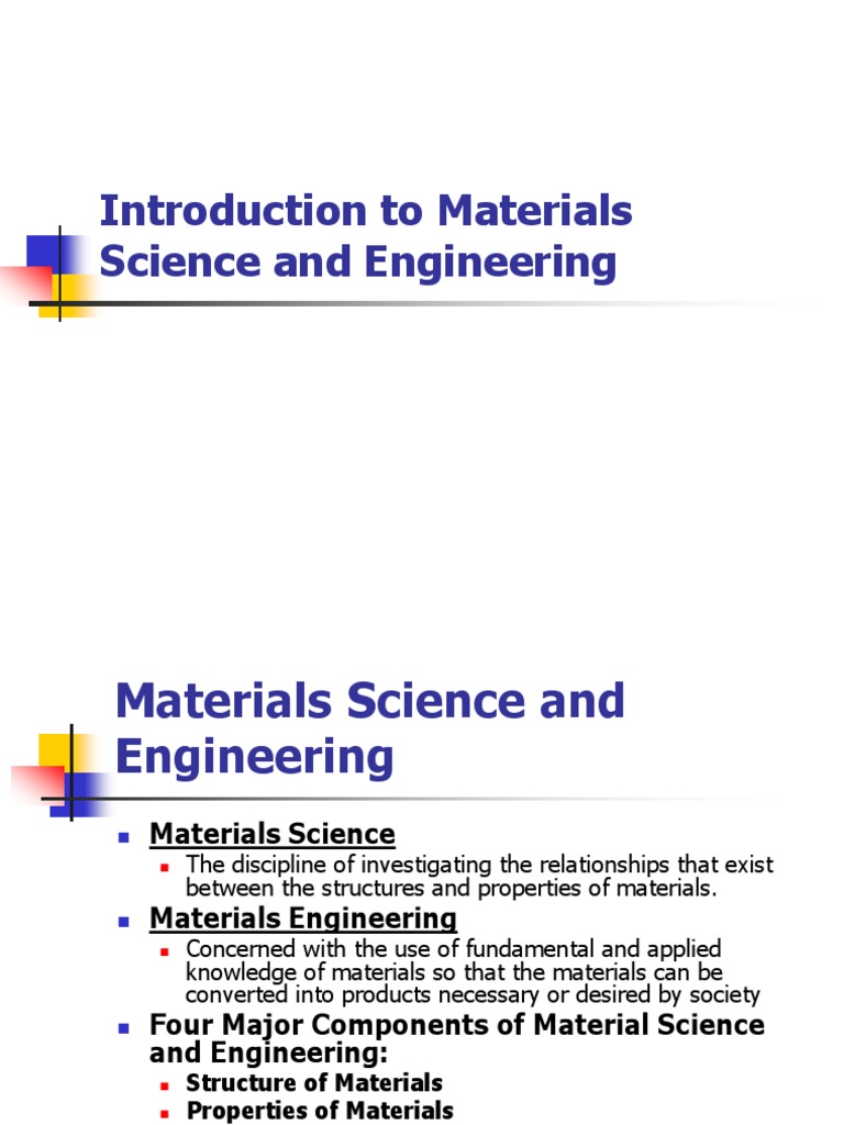 Module 1 (Introduction Material Science) | PDF | Materials Science | Metals