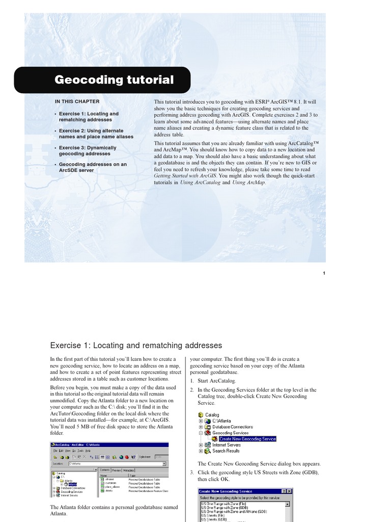 ARCGIS ESRI GIS. Geocoding Tutorial (Ebook PDF | PDF | Arc Gis | Esri