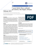 Investigation of Acute Febrile Illness Outbreak-Asyaita and Dupti Districts, Afar Region, Ethiopia, February 2011