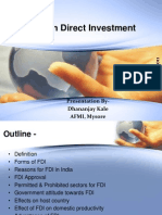 Foreign Direct Investment: Presentation By-Dhananjay Kale AFMI, Mysore