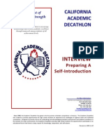 Academic Decathlon Interview Preparation