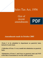 Central Sales Tax Act, 1956: Gist of Recent Amendments