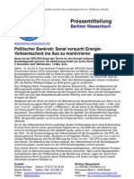 Pressemitteilung vom Berliner Wassertisch vom 16. Juli 2013