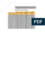 Dimensiones Y Pesos Nominales:: Diametro (D) Diametro Doblado MM