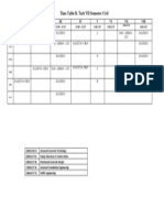 Time Table B. Tech VII Semester Civil: I II III IV V VI VII Viii