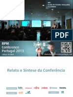 BPM Conference Portugal 2013 - Documento de Relato e Síntese da Conferência