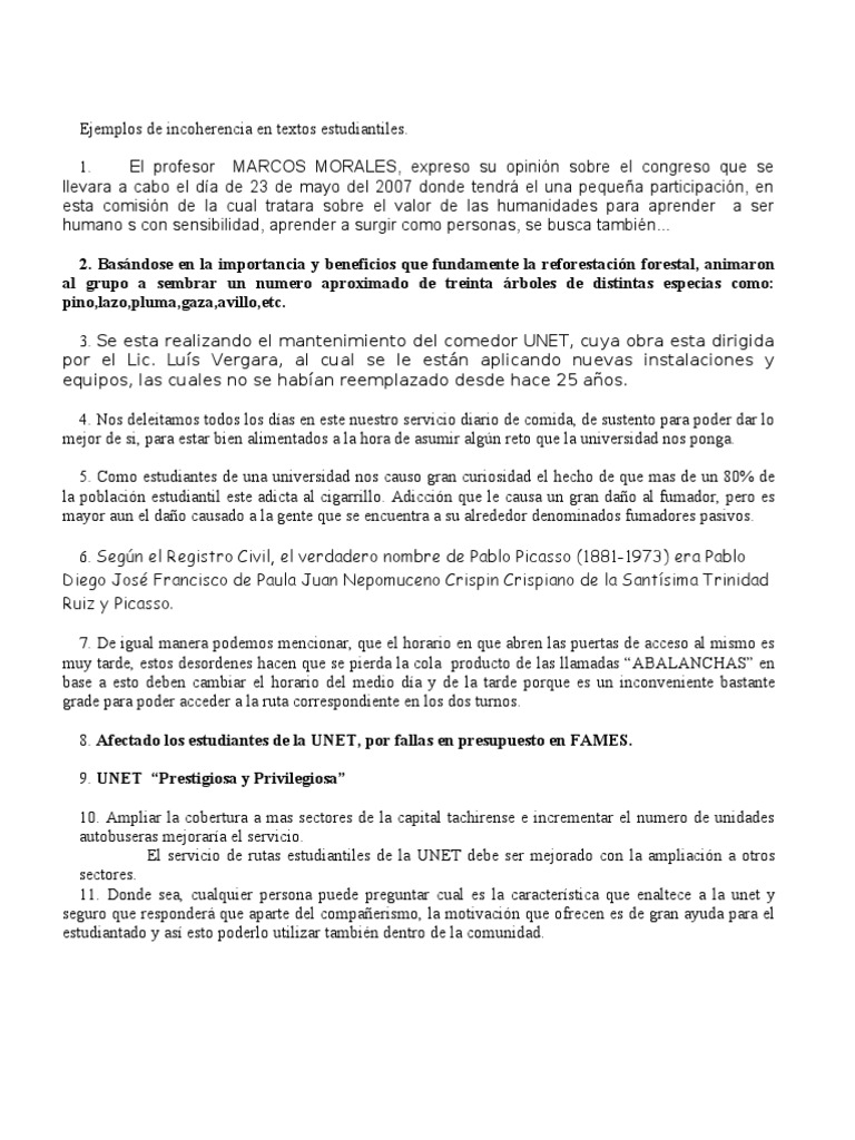 Ejemplos de incoherencia en textos | PDF | Fumar tabaco | Adicción