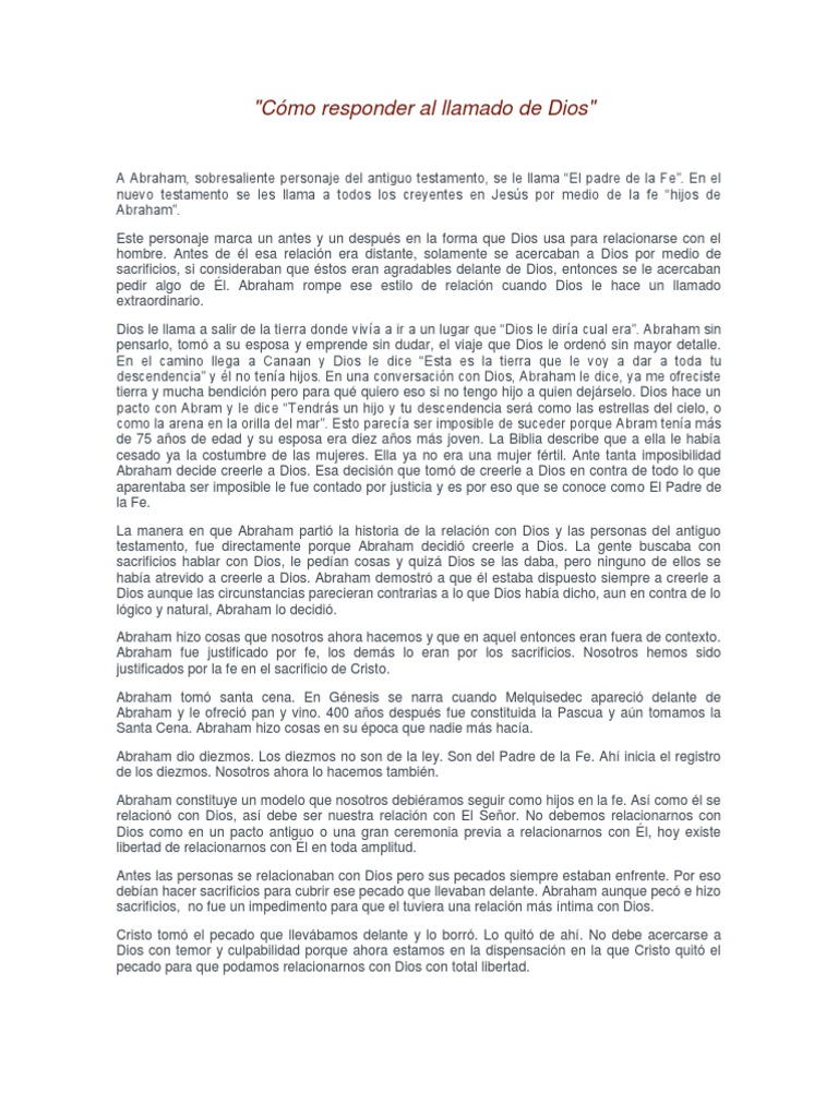 Cómo Responder Al Llamado de Dios | PDF | Abrahán | Fe