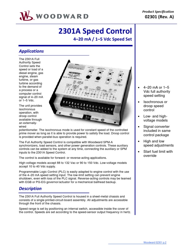 2301A Speed Control Applications PDF Hertz Switch
