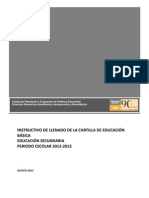 Instructivo de Llenado de La Cartilla de Educación Básica PDF