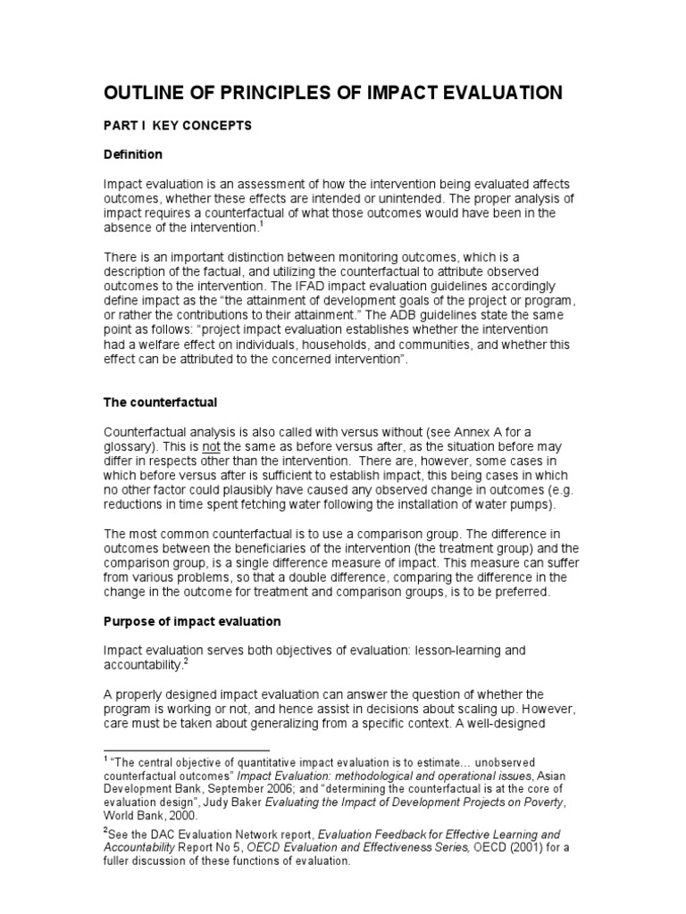 Principles of Impact Evaluation | PDF | Evaluation | Survey Methodology