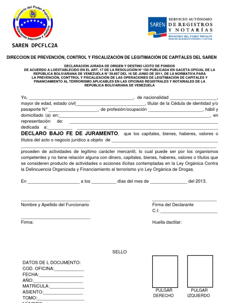 DECLARACION JURADA