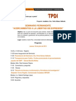 "Acercamientos A La Libertad de Expresión": Seminario Permanente