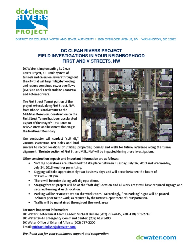 DC Clean Rivers Project: First St. Update | PDF | Home & Garden