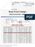 Kant-Twist Clamps: Specifications Sheet