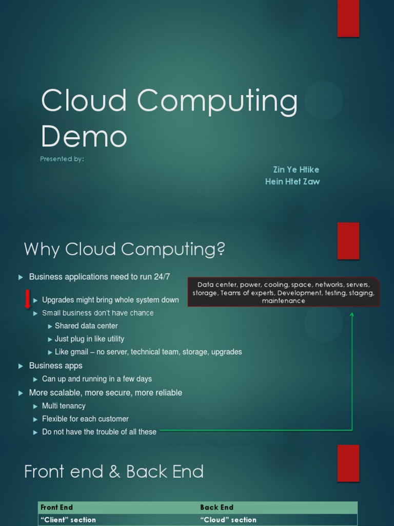 Cloud Computing Demo Pdf Platform As A Service Cloud Computing