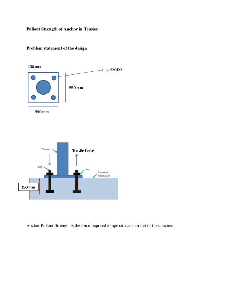 Pullout Strength of Anchor in Tension | PDF