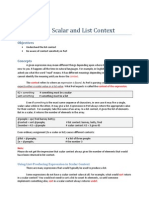 Scalar and List Context