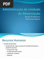 Administração de Unidades de Alimentação - Aula 3