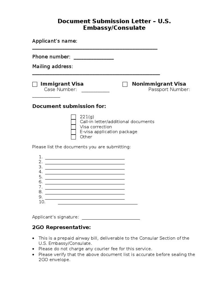 Document Submission for U.S. Visa 221(g) | PDF | Social Science | Law