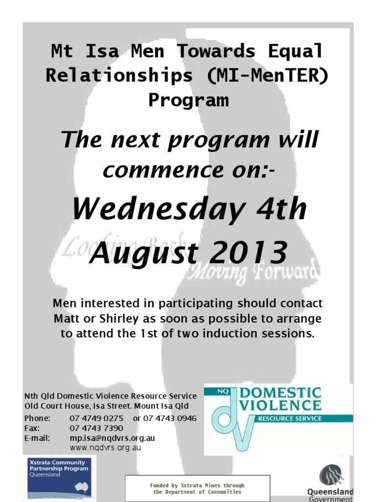 Mt Isa Men's Program Starts Aug 2013 | PDF