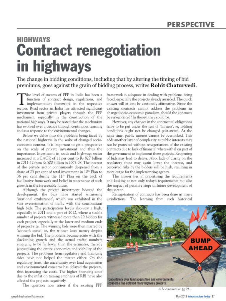 Contract Renegotiation in Highways | PDF | Net Present Value | Interest