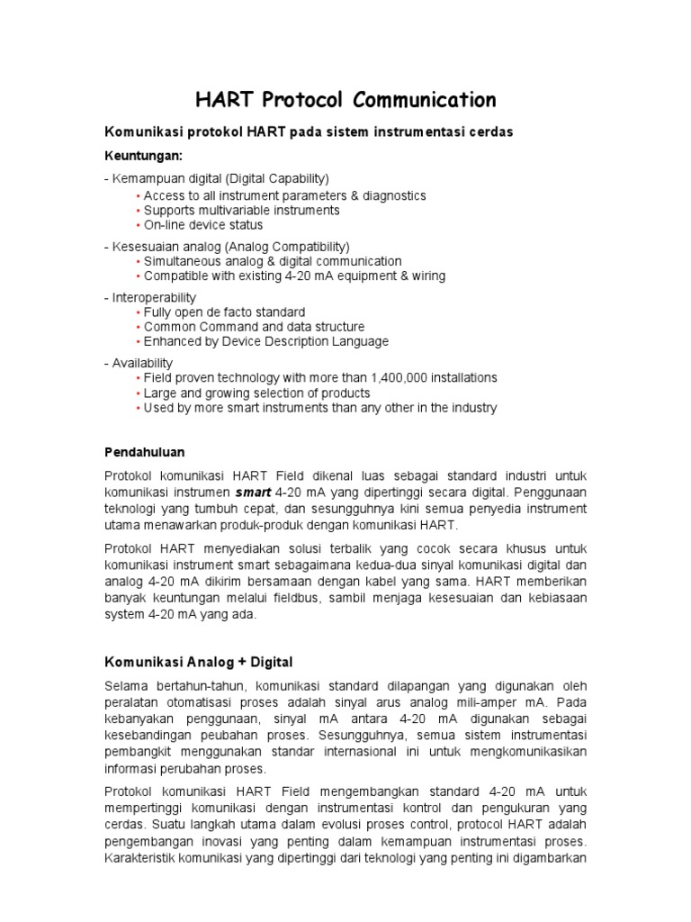 Protokol Komunikasi HART dalam Instrumentasi | PDF | Komputer