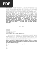 Download California Consumer Legal Remedies Act Demand Letter by Steve Vondran SN154276525 doc pdf
