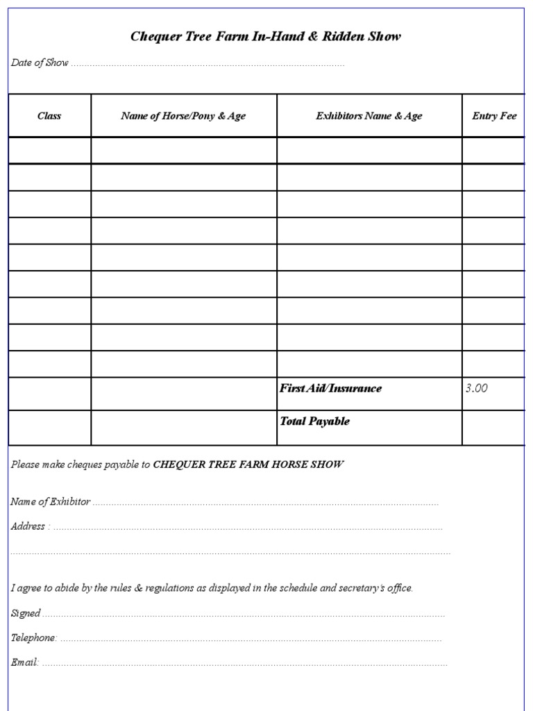 Entry Form | PDF | Home & Garden