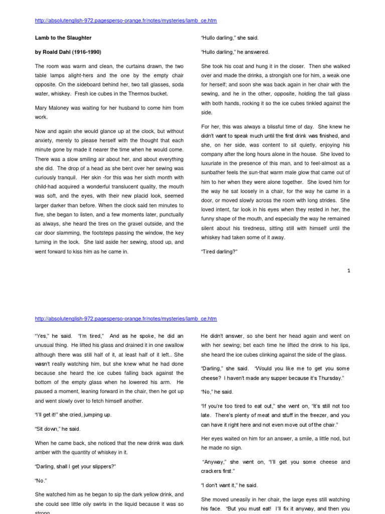 Lamb To The Slaughter Comprehension Questions