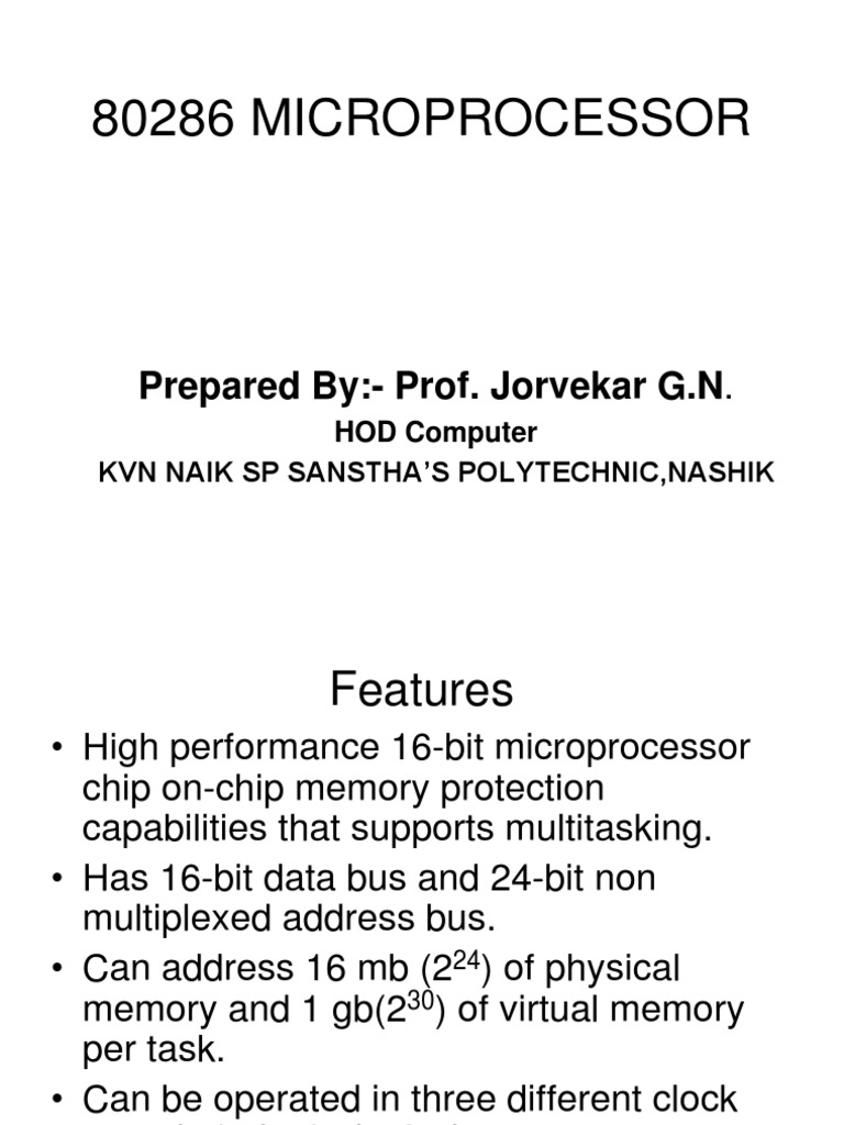 80286 Microprocessor Architecture | Instruction Set | Central ...