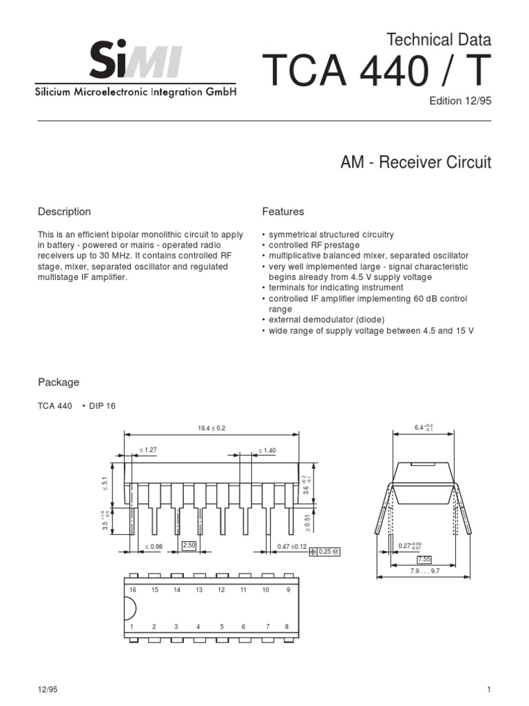 Tca 440 T | PDF | Amplifier | Electronic Oscillator