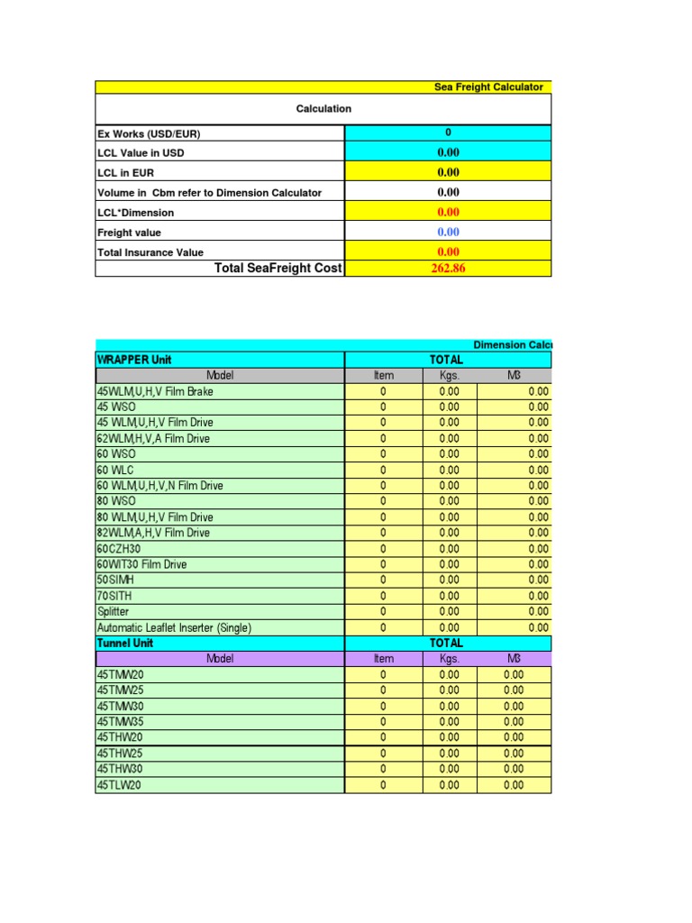Calculation of Freight Cost1 Consumer Goods Trade