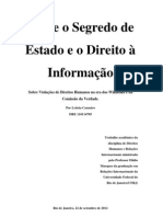 Entre o Segredo de Estado e o Direito À Informação