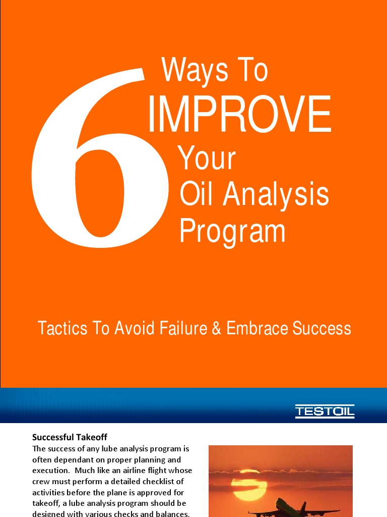 Four Key Tactics for Establishing a Successful Oil Analysis Program