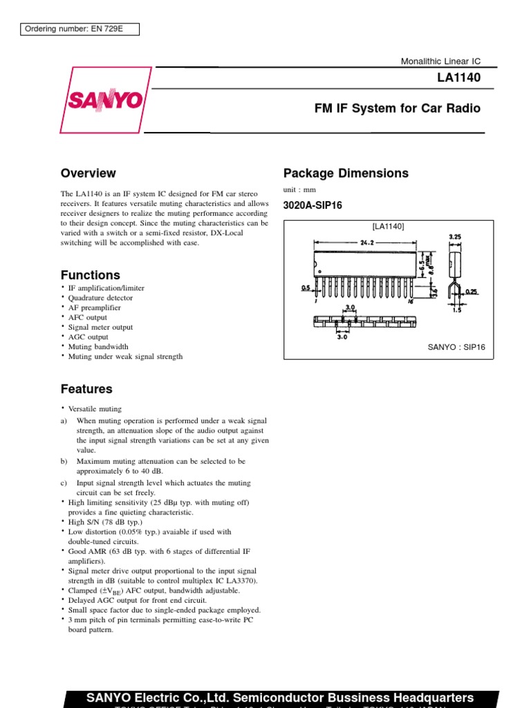 Radio La1140 Spec En | Detector (Radio) | Resistor