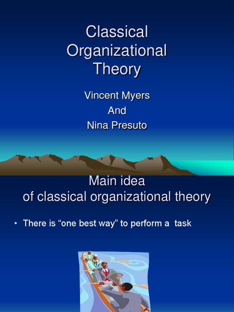 Classical organizational theory pdf