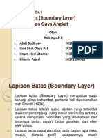 Lapisan Batas (Boundary Layer) Hambatan Dan Gaya Angkat