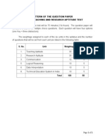 Pattern of The Question Paper For The Teaching and Research Aptitude Test