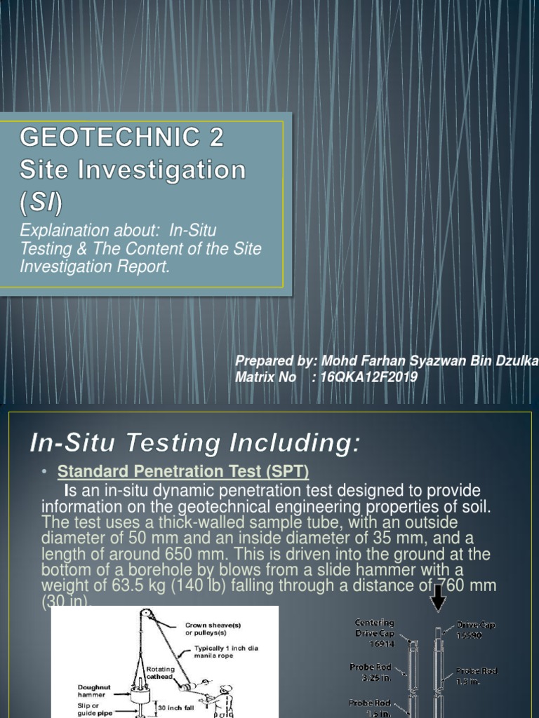 Site Investigation Techniques Explained | PDF | Geotechnical ...