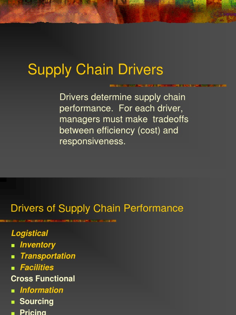 Supply Chain Drivers Supply Chain Management Inventory