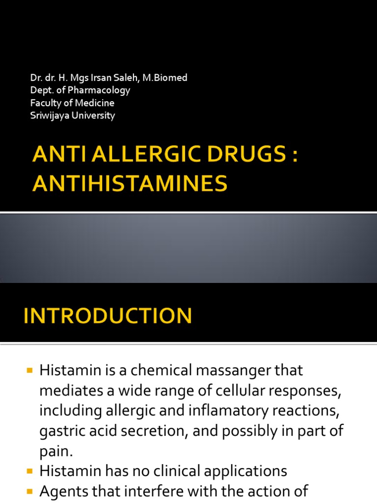 Anti Allergic Drugs Pharmacology Medical Treatments