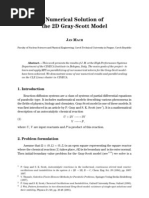 Numerical Solution of 2d Gray-Scott Model