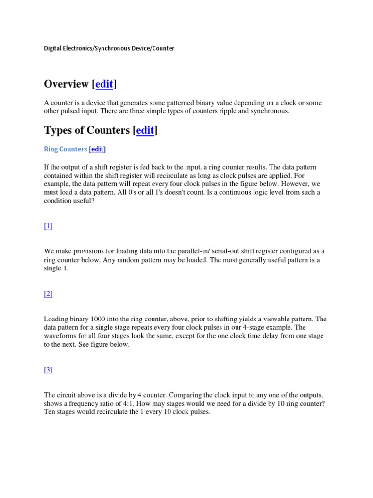 Counters in Digital Electronics PDF Electronic Circuits Digital