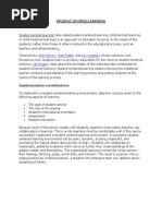 Student Centred Learning 
