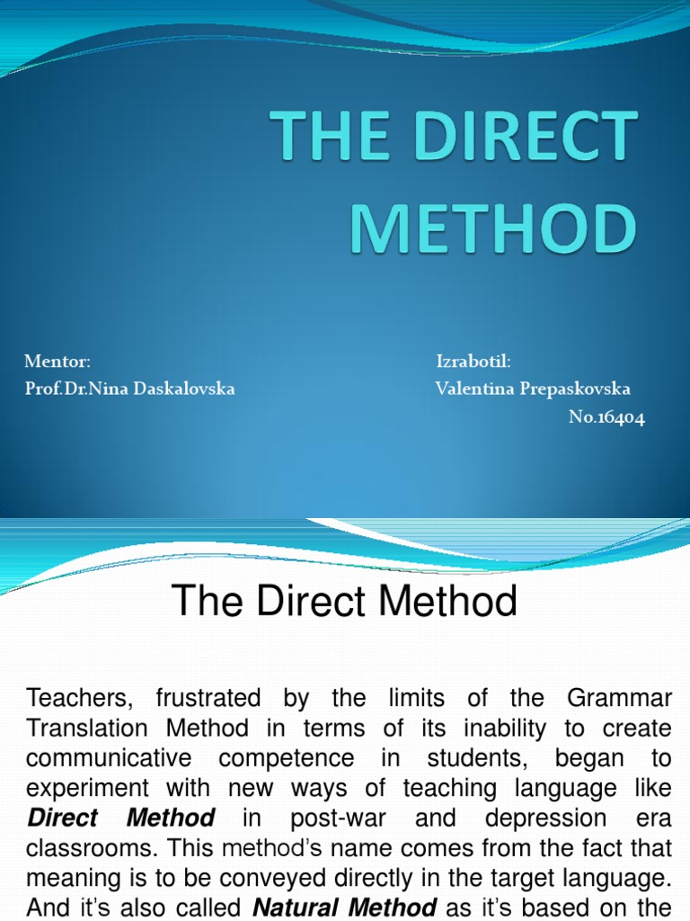 Direct Method Pdf Second Language Reading Process