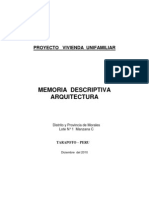 Memoria Descriptiva - Arquitectura