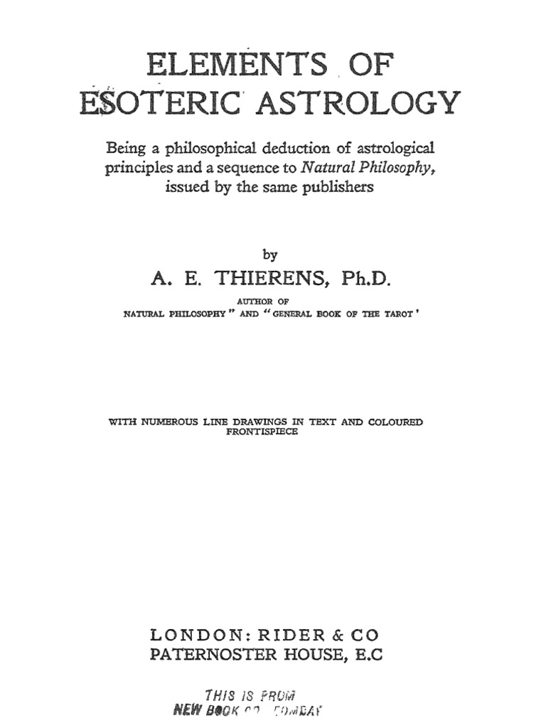 Elements of Esoteric Astrology | PDF