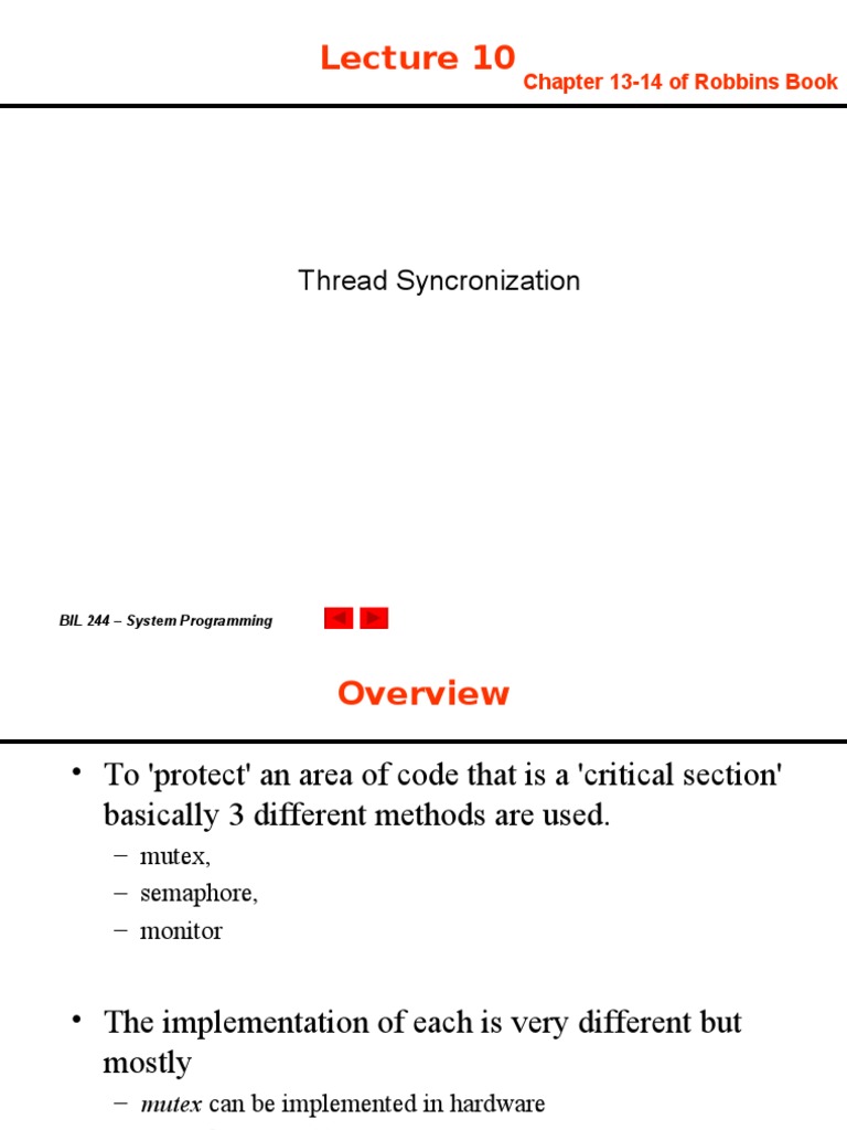Thread Syncronization: Chapter 13-14 of Robbins Book | PDF | Computer ...