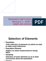 Research Methodology Module 3 - Part D Sampling Design